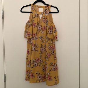Yellow Cold Shoulder Dress